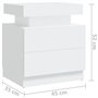 vidaXL Comodino Bianco 45x35x52 cm in Truciolato