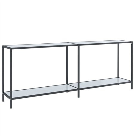 Tavolo Consolle Bianco 200x35x75,5 cm in Vetro Temperato