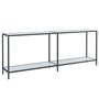 Tavolo Consolle Bianco 200x35x75,5 cm in Vetro Temperato