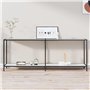 Tavolo Consolle Bianco 200x35x75,5 cm in Vetro Temperato