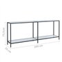 Tavolo Consolle Bianco 200x35x75,5 cm in Vetro Temperato