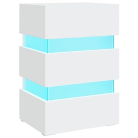 vidaXL Comodino con Luci LED Bianco 45x35x67 cm in Legno Multistrato