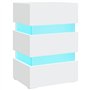 vidaXL Comodino con Luci LED Bianco 45x35x67 cm in Legno Multistrato
