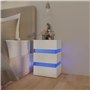 vidaXL Comodino con Luci LED Bianco 45x35x67 cm in Legno Multistrato