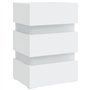 vidaXL Comodino con Luci LED Bianco 45x35x67 cm in Legno Multistrato