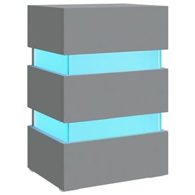 vidaXL Comodino con Luci LED Grigio 45x35x67 cm in Legno Multistrato