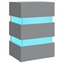vidaXL Comodino con Luci LED Grigio 45x35x67 cm in Legno Multistrato
