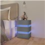 vidaXL Comodino con Luci LED Grigio 45x35x67 cm in Legno Multistrato
