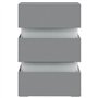 vidaXL Comodino con Luci LED Grigio 45x35x67 cm in Legno Multistrato