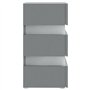 vidaXL Comodino con Luci LED Grigio 45x35x67 cm in Legno Multistrato