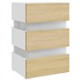 vidaXL Comodino con Luci LED Bianco e Sonoma 45x35x67cm in Multistrato