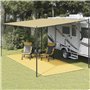 vidaXL Tapis de tente beige 250 x 500 cm – Tapis d'extérieur en polyéthylène haute densité pour camping, terrasse, auvent confor
