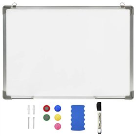 Tableau blanc magnétique effaçable à sec Blanc 70x50 cm Acier