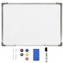 Tableau blanc magnétique effaçable à sec Blanc 70x50 cm Acier