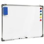 Tableau blanc magnétique effaçable à sec Blanc 70x50 cm Acier