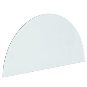vidaXL Plaque de Verre de Cheminée Demi-Rond Revêtement de Sol Plancher Plaque de Base de Foyer Protection Contre Etincelles 120