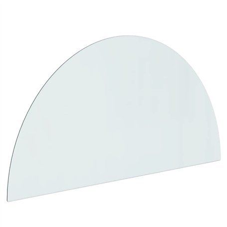 vidaXL Plaque de Verre de Cheminée Demi-Rond Revêtement de Sol Plancher Plaque de Base de Foyer Protection Contre Etincelles 120
