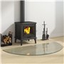 vidaXL Plaque de Verre de Cheminée Demi-Rond Revêtement de Sol Plancher Plaque de Base de Foyer Protection Contre Etincelles 120
