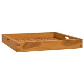 Plateau de service en teck massif 50x50 cm