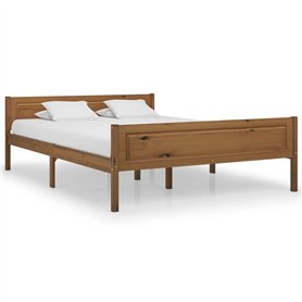 vidaXL Cadre de lit en pin massif marron miel 120x200 cm