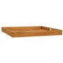 vidaXL Plateau de service en bois de teck massif – Grande taille de 70,1 x 70,1 cm, finition poncée fine, durable et durable, av