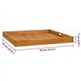 vidaXL Plateau de service en bois de teck massif – Grande taille de 70,1 x 70,1 cm, finition poncée fine, durable et durable, av