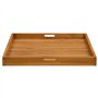 vidaXL Plateau de service en bois de teck massif – Grande taille de 70,1 x 70,1 cm, finition poncée fine, durable et durable, av