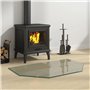 vidaXL Plaque de Verre pour Cheminée Hexagonale Revêtement de Sol Plancher Plaque de Base de Foyer Protection Contre Etincelles 