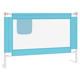 vidaXL Barrière de sécurité pour lit d'enfant - Barrière de protection pour lit d'enfant - 100 x 25 cm - Tissu bleu