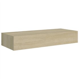vidaXL viaXL Étagère murale avec tiroir 60 x 23,5 x 10 cm MDF chêne