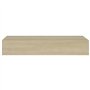 vidaXL viaXL Étagère murale avec tiroir 60 x 23,5 x 10 cm MDF chêne