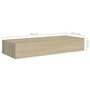 vidaXL viaXL Étagère murale avec tiroir 60 x 23,5 x 10 cm MDF chêne
