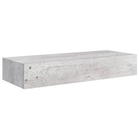 vidaXL Etagère de tiroir murale en MDF Gris béton 60 x 23,5 x 10 cm, Meuble de Rangement, Etagere Rangement Chambre