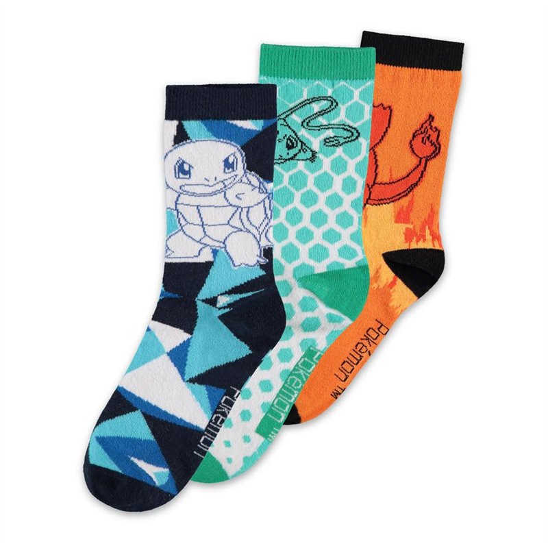DIFUZED Lot de 3 Chaussettes Pokemon 39/42, Multicolore, 39-42 Sport