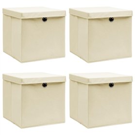vidaXL 4X Boîtes de Rangement à Couvercles Pliable Organisateur Bac de Stockage Coffre de Rangement Foulards Chaussettes sous-vê