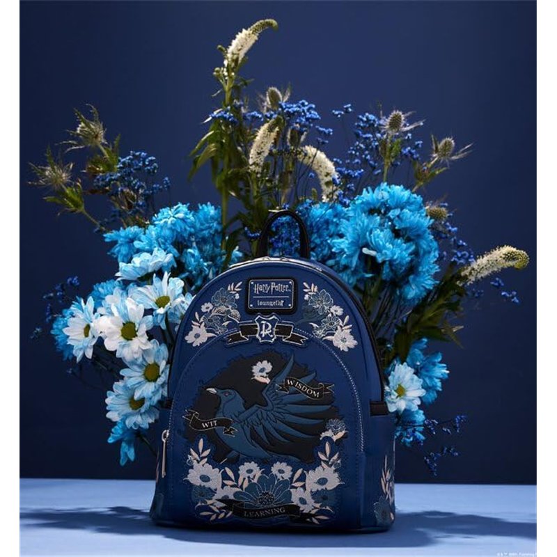 Image secondaire de Loungefly Warner Brothers Harry Potter Ravenclaw House Tattoo Mini Backpack, Bleu, Taille unique, Harry Potter, Bleu, Taille uni