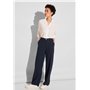 STREET ONE A377581 Pantalon Taille Haute, Bleu Foncé, 44W x 32L Femme