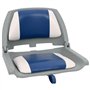 vidaXL Ensemble de sièges de bateau pliables 4 pcs oreiller bleu blanc, chaise de bateau, siège de bateau capitaine, chaise de b