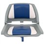 vidaXL Ensemble de sièges de bateau pliables 4 pcs oreiller bleu blanc, chaise de bateau, siège de bateau capitaine, chaise de b