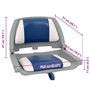 vidaXL Ensemble de sièges de bateau pliables 4 pcs oreiller bleu blanc, chaise de bateau, siège de bateau capitaine, chaise de b
