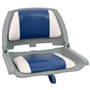 vidaXL Ensemble de sièges de bateau pliables 2 pcs oreiller bleu blanc, chaise de bateau, siège de bateau capitaine, chaise de b