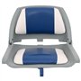 vidaXL Ensemble de sièges de bateau pliables 2 pcs oreiller bleu blanc, chaise de bateau, siège de bateau capitaine, chaise de b