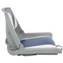 vidaXL Ensemble de sièges de bateau pliables 2 pcs oreiller bleu blanc, chaise de bateau, siège de bateau capitaine, chaise de b