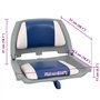 vidaXL Ensemble de sièges de bateau pliables 2 pcs oreiller bleu blanc, chaise de bateau, siège de bateau capitaine, chaise de b