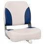 vidaXL Ensemble de sièges de bateau pliables 2 pcs oreiller bleu blanc, chaise de bateau, siège de bateau capitaine, chaise de b