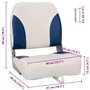 vidaXL Ensemble de sièges de bateau pliables 2 pcs oreiller bleu blanc, chaise de bateau, siège de bateau capitaine, chaise de b