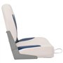 vidaXL Ensemble de sièges de bateau pliables 4 pcs oreiller bleu blanc, chaise de bateau, siège de bateau capitaine, chaise de b