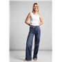 STREET ONE A378109 Jean Coupe Ample, Bleu Foncé Délavé, 28W x 30L Femmes