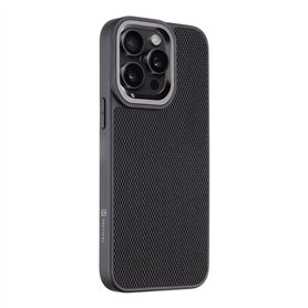 Tactical Coque originale pour iPhone 15 Pro 6,1 Pouces en Tissu Coque avec Absorption des Chocs et Anti-Rayures (Noir)