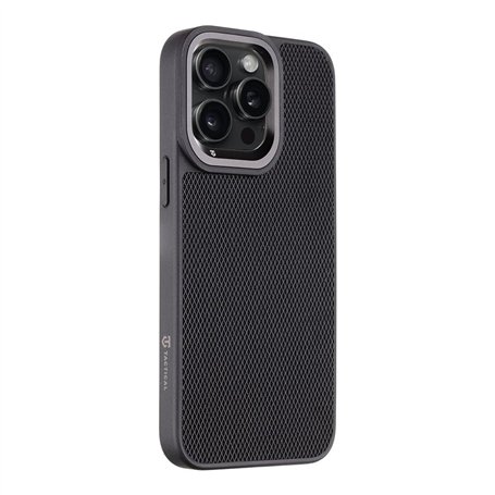 Tactical Coque originale pour iPhone 15 Pro 6,1 Pouces en Tissu Coque avec Absorption des Chocs et Anti-Rayures (Noir)
